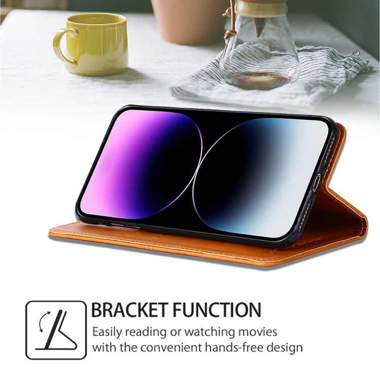 For Motorola Moto G Play 4G 2024 Cow Texture Magnetic Leather Phone Case(Light Brown) - Motorola Cases by PMC Jewellery | Online Shopping South Africa | PMC Jewellery | Buy Now Pay Later Mobicred