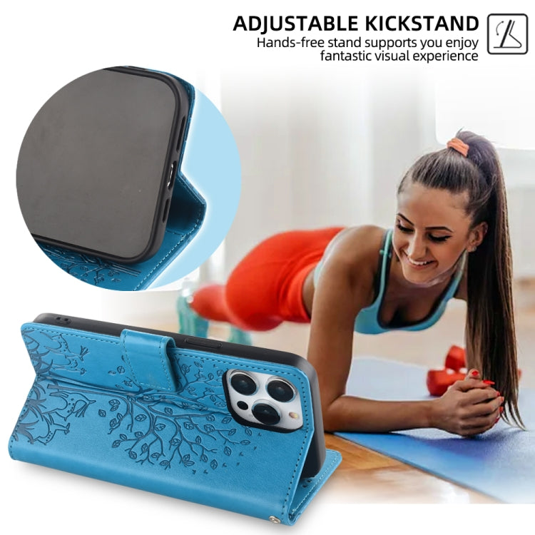 For Sony Xperia 10 V Tree & Deer Embossed Leather Phone Case(Blue) - Sony Cases by PMC TechLife | Online Shopping South Africa | PMC TechLife | Buy Now Pay Later Mobicred