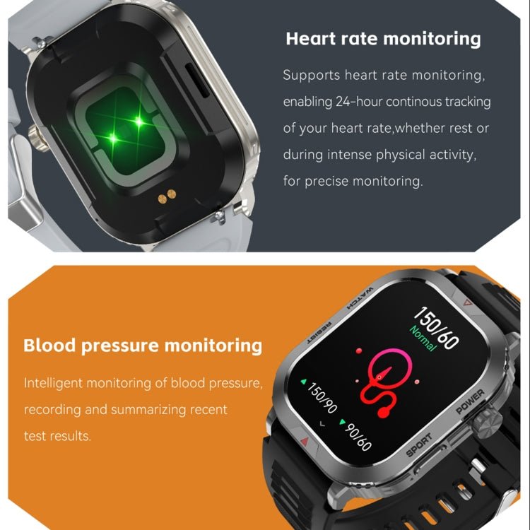 ZW66 2.01 inch BT5.1 Fitness Wellness Smart Watch, Support Bluetooth Call / Sleep / Blood Oxygen / Heart Rate / Blood Pressure Health Monitor(Silver) - Android Watch by PMC TechLife | Online Shopping South Africa | PMC TechLife | Buy Now Pay Later Mobicred