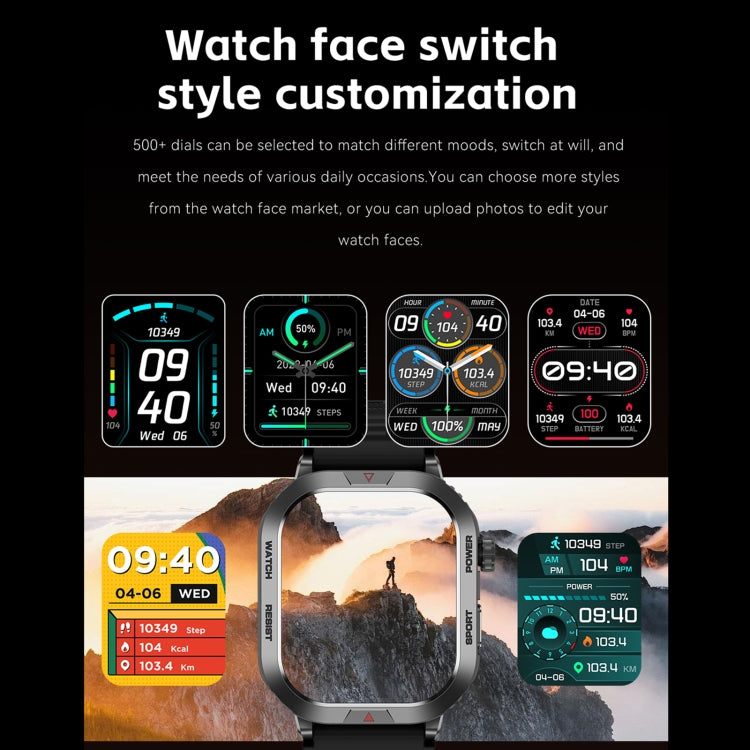 ZW66 2.01 inch BT5.1 Fitness Wellness Smart Watch, Support Bluetooth Call / Sleep / Blood Oxygen / Heart Rate / Blood Pressure Health Monitor(Black) - Android Watch by PMC TechLife | Online Shopping South Africa | PMC TechLife | Buy Now Pay Later Mobicred
