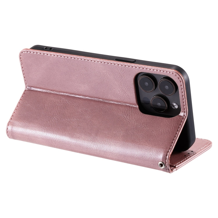 For iPhone 16 Pro Max Simple 6-Card Wallet Leather Phone Case(Rose Gold) - iPhone 16 Pro Max Cases by PMC TechLife | Online Shopping South Africa | PMC TechLife | Buy Now Pay Later Mobicred
