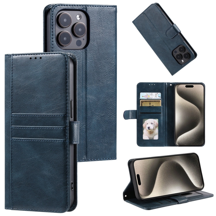 For iPhone 16 Pro Simple 6-Card Wallet Leather Phone Case(Navy Blue) - iPhone 16 Pro Cases by PMC TechLife | Online Shopping South Africa | PMC TechLife | Buy Now Pay Later Mobicred