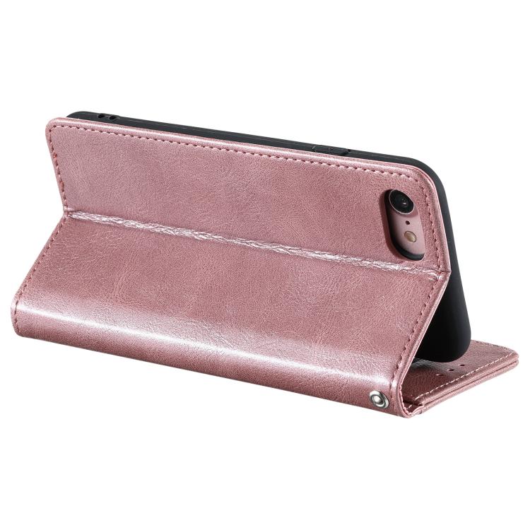 For iPhone 16e Simple 6-Card Wallet Leather Phone Case(Rose Gold) - iPhone 16e Cases by PMC TechLife | Online Shopping South Africa | PMC TechLife | Buy Now Pay Later Mobicred