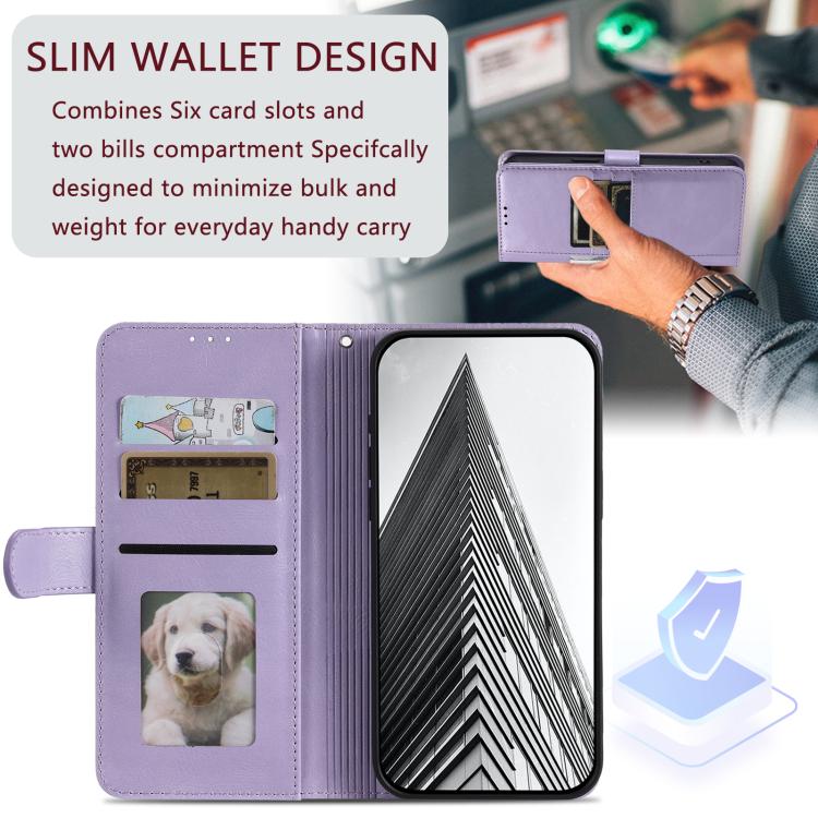 For iPhone 16e Simple 6-Card Wallet Leather Phone Case(Purple) - free shipping - PMC TechLife - Order now!
