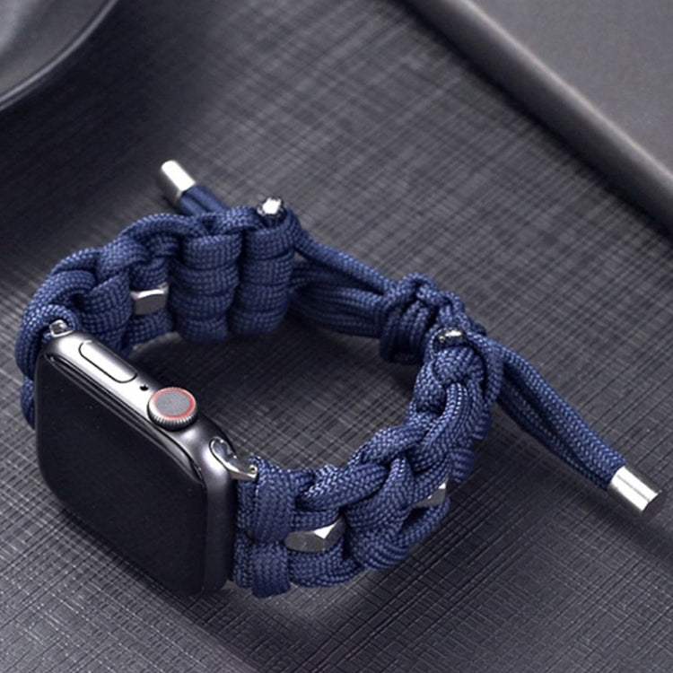 For Apple Watch Ultra 2 49mm Screw Nut Braided Paracord Watch Band(Blue) - free shipping - PMC Jewellery - Order now!