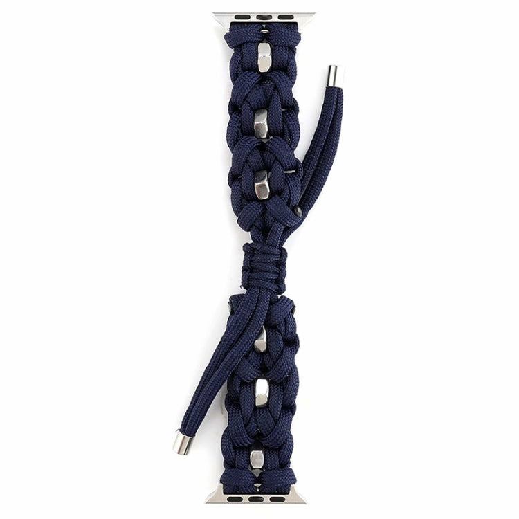 For Apple Watch Ultra 2 49mm Screw Nut Braided Paracord Watch Band(Blue) - free shipping - PMC Jewellery - Order now!