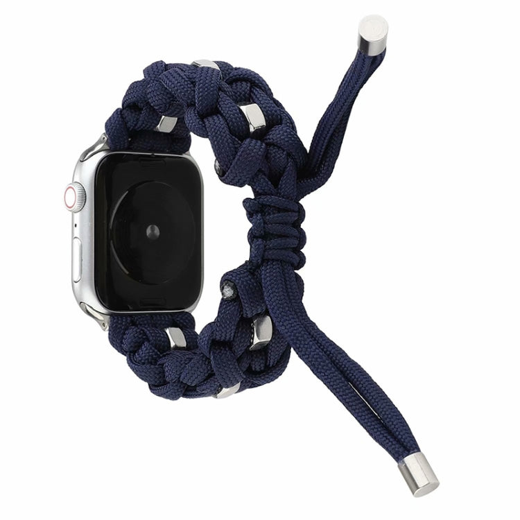 For Apple Watch Ultra 2 49mm Screw Nut Braided Paracord Watch Band(Blue) - free shipping - PMC Jewellery - Order now!