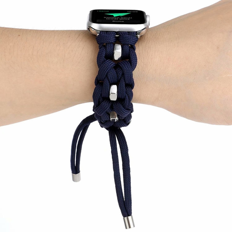 For Apple Watch Ultra 2 49mm Screw Nut Braided Paracord Watch Band(Blue) - free shipping - PMC Jewellery - Order now!