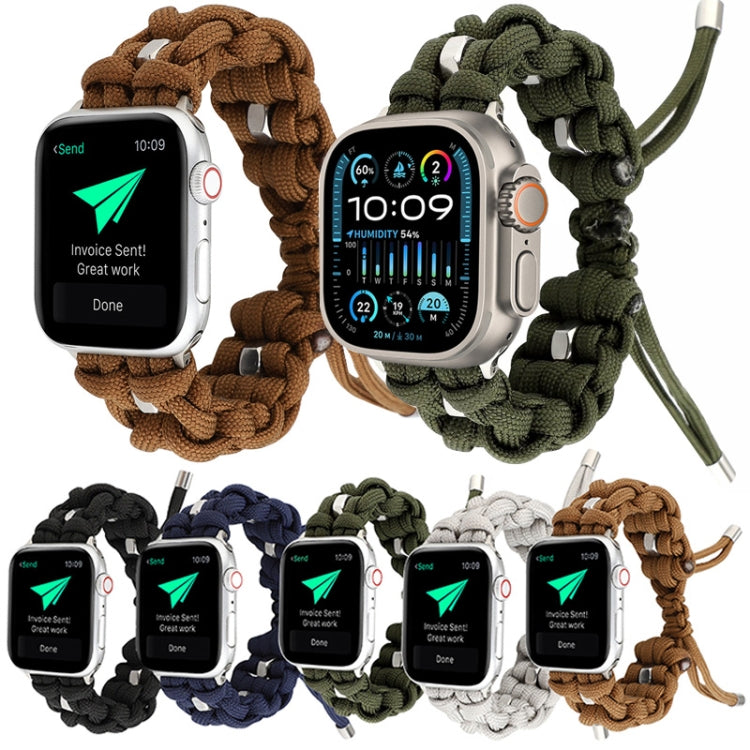 For Apple Watch Ultra 2 49mm Screw Nut Braided Paracord Watch Band(Blue) - free shipping - PMC Jewellery - Order now!