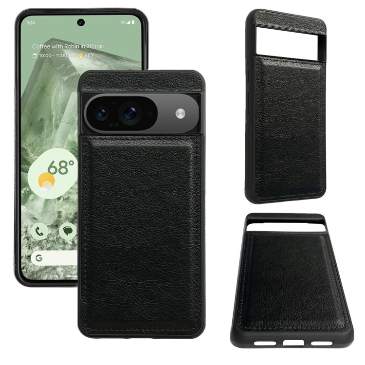 For Google Pixel 9 / Pixel 9 Pro Cowhide Texture Back Cover Phone Case(Black) - Google Cases by PMC TechLife | Online Shopping South Africa | PMC TechLife | Buy Now Pay Later Mobicred