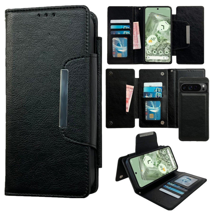 For Google Pixel 9 Pro XL Multifunctional 7-Card Wallet Leather Phone Case(Black) - Google Cases by PMC TechLife | Online Shopping South Africa | PMC TechLife | Buy Now Pay Later Mobicred
