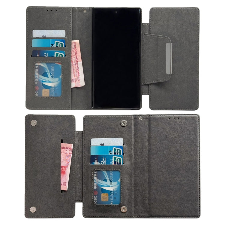 For Google Pixel 9 Pro XL Multifunctional 7-Card Wallet Leather Phone Case(Grey) - Google Cases by PMC TechLife | Online Shopping South Africa | PMC TechLife | Buy Now Pay Later Mobicred