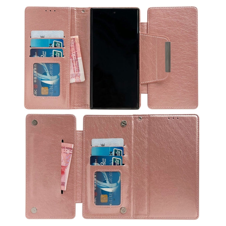 For Google Pixel 9 / Pixel 9 Pro Multifunctional 7-Card Wallet Leather Phone Case(Rose Gold) - Google Cases by PMC TechLife | Online Shopping South Africa | PMC TechLife | Buy Now Pay Later Mobicred