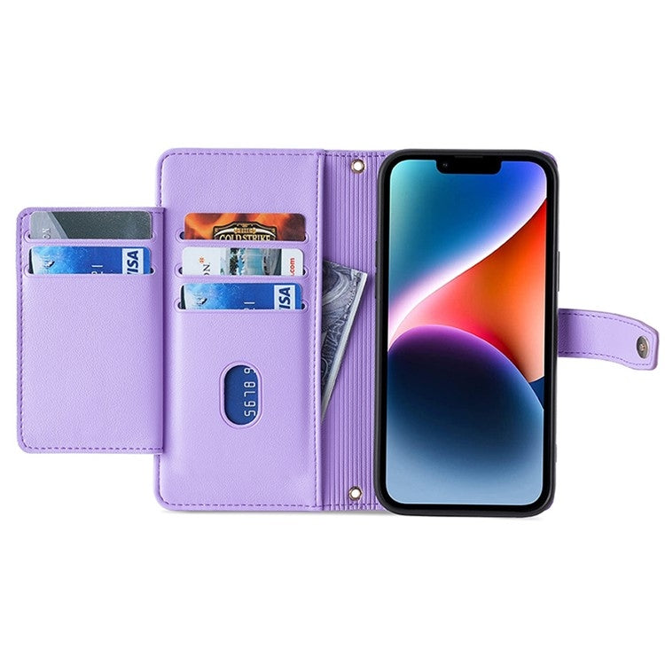 For Motorola Moto G Play 4G 2024 Sheep Texture Cross-body Zipper Wallet Leather Phone Case(Purple) - Motorola Cases by PMC Jewellery | Online Shopping South Africa | PMC Jewellery | Buy Now Pay Later Mobicred