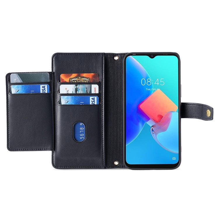 For Motorola Moto G34 5G Sheep Texture Cross-body Zipper Wallet Leather Phone Case(Black) - Motorola Cases by PMC TechLife | Online Shopping South Africa | PMC TechLife | Buy Now Pay Later Mobicred