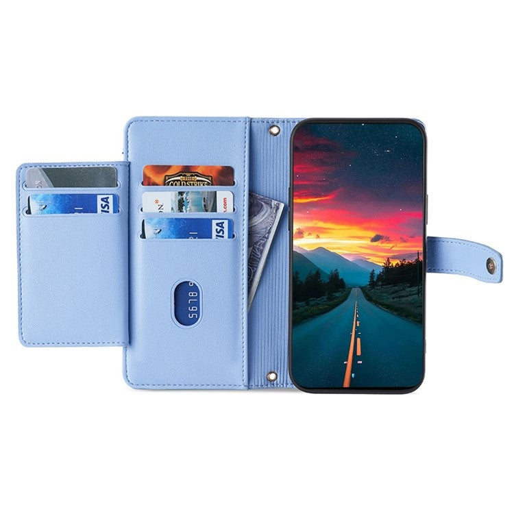 For Motorola Edge 5G 2024 Sheep Texture Cross-body Zipper Wallet Leather Phone Case(Blue) - Motorola Cases by PMC Jewellery | Online Shopping South Africa | PMC Jewellery | Buy Now Pay Later Mobicred