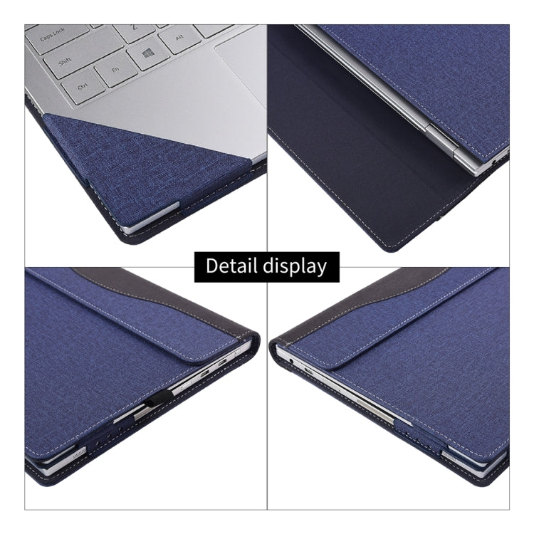 For Microsoft Surface Book 3 / 2 15 inch Cloth Texture Laptop Leather Case With Stand Function(Blue) - 15 inch by PMC Jewellery | Online Shopping South Africa | PMC Jewellery | Buy Now Pay Later Mobicred