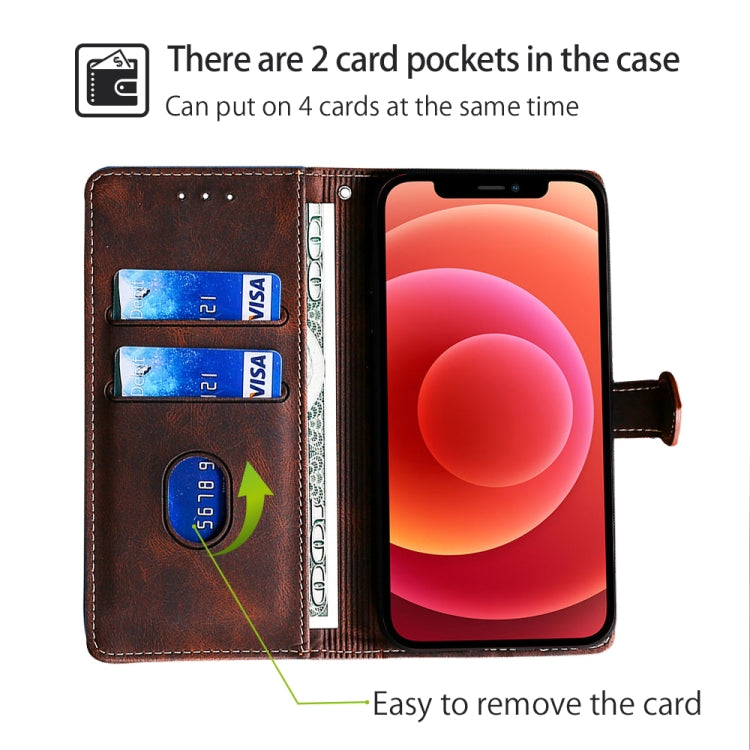 For Motorola Moto G Play 4G 2024 Skin Feel Magnetic Buckle Leather Phone Case(Brown) - Motorola Cases by PMC Jewellery | Online Shopping South Africa | PMC Jewellery | Buy Now Pay Later Mobicred
