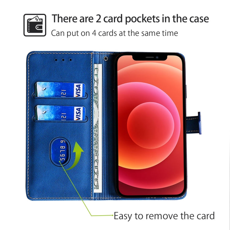 For Motorola Moto G Play 4G 2024 Skin Feel Magnetic Buckle Leather Phone Case(Blue) - Motorola Cases by PMC Jewellery | Online Shopping South Africa | PMC Jewellery | Buy Now Pay Later Mobicred