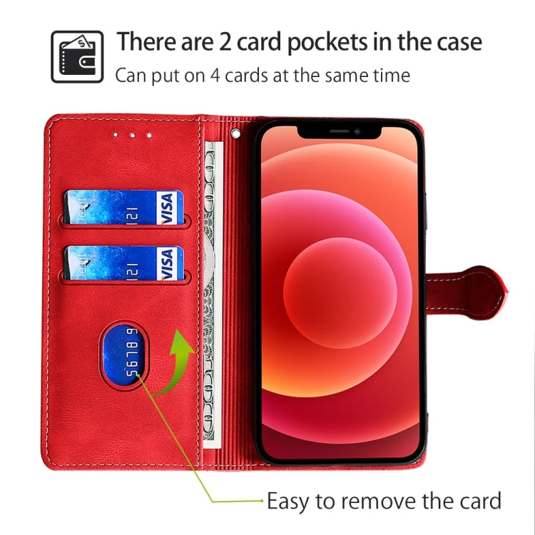 For Motorola Edge 5G 2024 Skin Feel Magnetic Buckle Leather Phone Case(Red) - Motorola Cases by PMC Jewellery | Online Shopping South Africa | PMC Jewellery | Buy Now Pay Later Mobicred