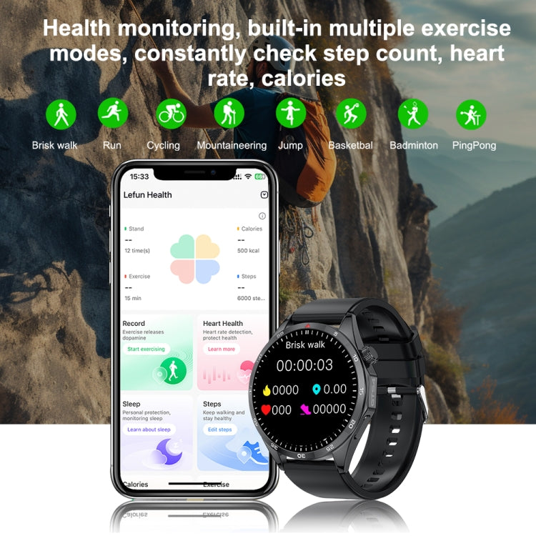 LEMFO GTS4/LT09 1.5 inch IP67 Fitness Wellness Smart Watch Support Bluetooth Call / Sleep / Blood Oxygen / Heart Rate Health Monitor, Silicone Strap(Balck) - Smart Watches by LEMFO | Online Shopping South Africa | PMC TechLife | Buy Now Pay Later Mobicred