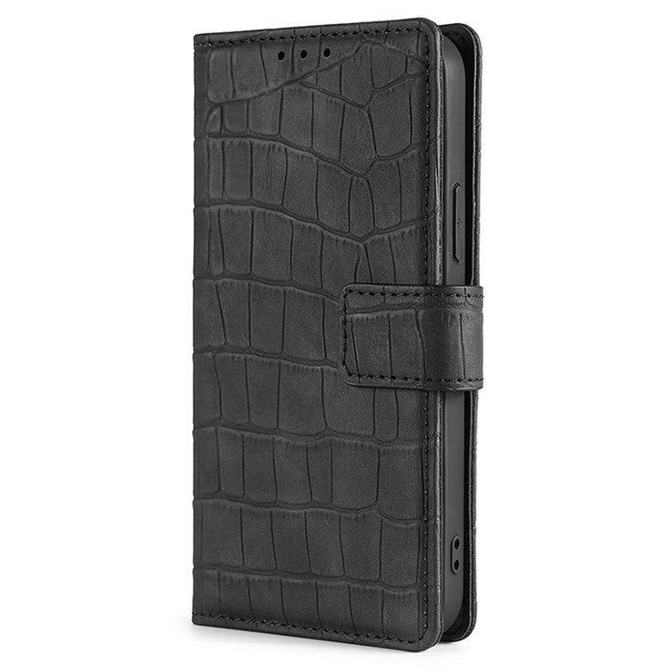 For Motorola Edge 5G 2024 Skin Feel Crocodile Magnetic Clasp Leather Phone Case(Black) - Motorola Cases by PMC Jewellery | Online Shopping South Africa | PMC Jewellery | Buy Now Pay Later Mobicred