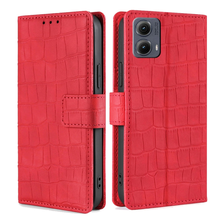 For Motorola Edge 5G 2024 Skin Feel Crocodile Magnetic Clasp Leather Phone Case(Red) - Motorola Cases by PMC Jewellery | Online Shopping South Africa | PMC Jewellery | Buy Now Pay Later Mobicred
