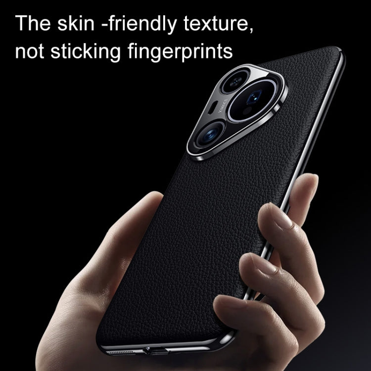 For Huawei Pura 70 Litchi Texture Genuine Leather Phone Case(Red) - Huawei Cases by PMC Jewellery | Online Shopping South Africa | PMC Jewellery | Buy Now Pay Later Mobicred