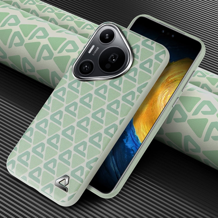For Huawei Pura 70 Pro / Pro+ Plain Leather Printed Cooling Phone Case(Green) - free shipping - PMC Jewellery - Order now!