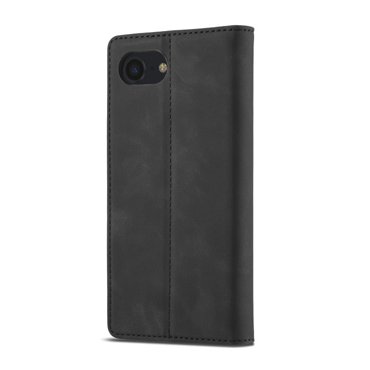 For iPhone 16e LC.IMEEKE Strong Magnetism Microfiber Leather Phone Case(Black) - iPhone 16e Cases by LC.IMEEKE | Online Shopping South Africa | PMC TechLife | Buy Now Pay Later Mobicred