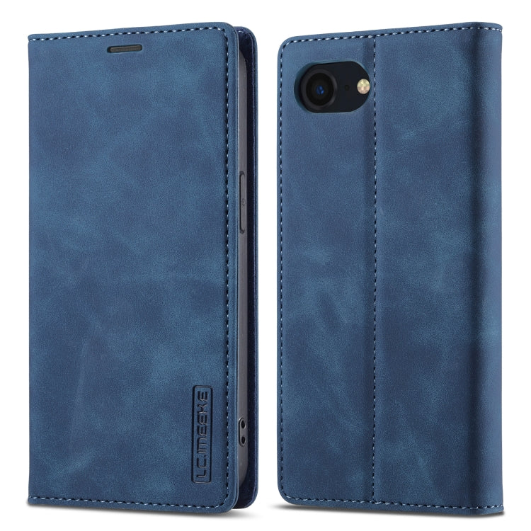 For iPhone 16e LC.IMEEKE Strong Magnetism Microfiber Leather Phone Case(Blue) - iPhone 16e Cases by LC.IMEEKE | Online Shopping South Africa | PMC TechLife | Buy Now Pay Later Mobicred
