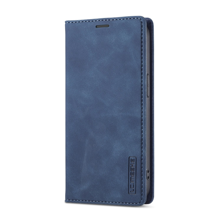 For iPhone 16e LC.IMEEKE Strong Magnetism Microfiber Leather Phone Case(Blue) - iPhone 16e Cases by LC.IMEEKE | Online Shopping South Africa | PMC TechLife | Buy Now Pay Later Mobicred