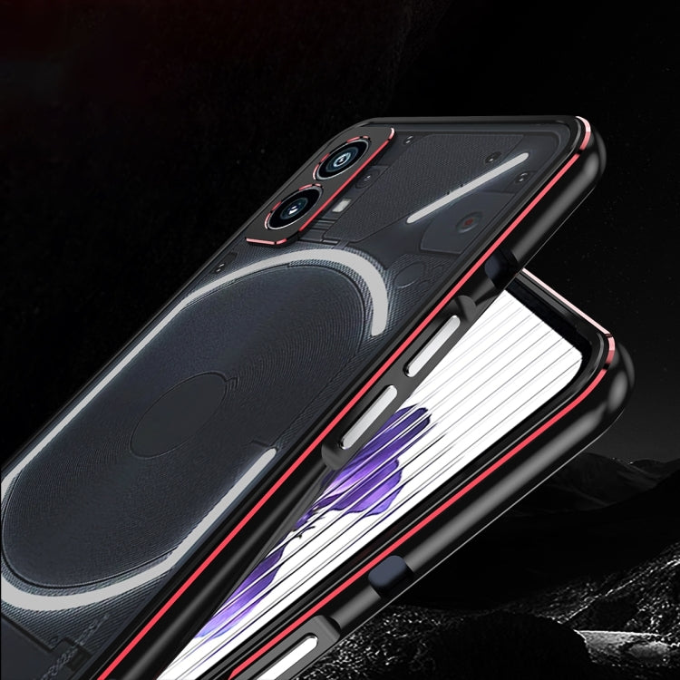 For Nothing Phone 2 Aurora Series Lens Protector + Metal Frame Protective Phone Case(Black Blue) - More Brand by PMC TechLife | Online Shopping South Africa | PMC TechLife | Buy Now Pay Later Mobicred