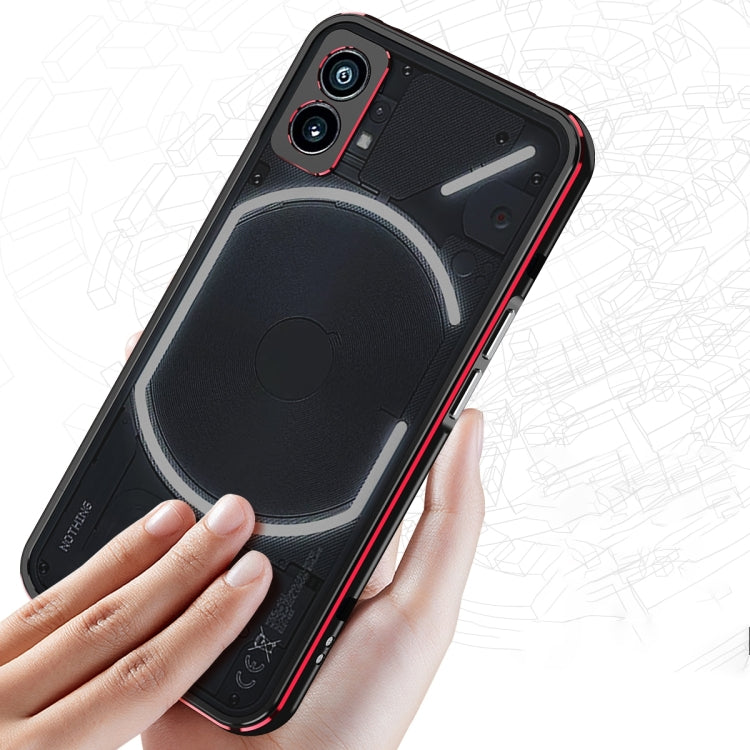 For Nothing Phone 2a Aurora Series Metal Frame Protective Phone Case(Black Red) - Nothing Cases by PMC TechLife | Online Shopping South Africa | PMC TechLife | Buy Now Pay Later Mobicred