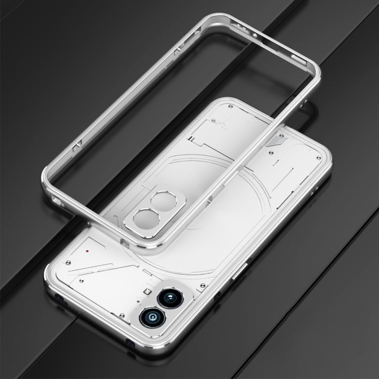 For Nothing Phone 2a Aurora Series Metal Frame Protective Phone Case(Black Silver) - More Brand by PMC TechLife | Online Shopping South Africa | PMC TechLife | Buy Now Pay Later Mobicred