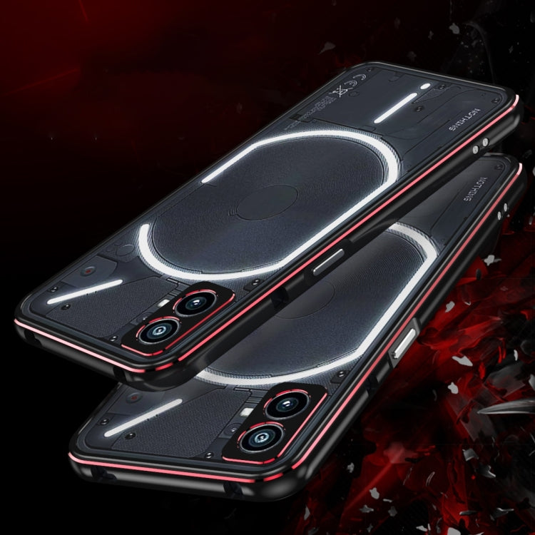 For Nothing Phone 2a Aurora Series Metal Frame Protective Phone Case(Black Purple) - More Brand by PMC TechLife | Online Shopping South Africa | PMC TechLife | Buy Now Pay Later Mobicred