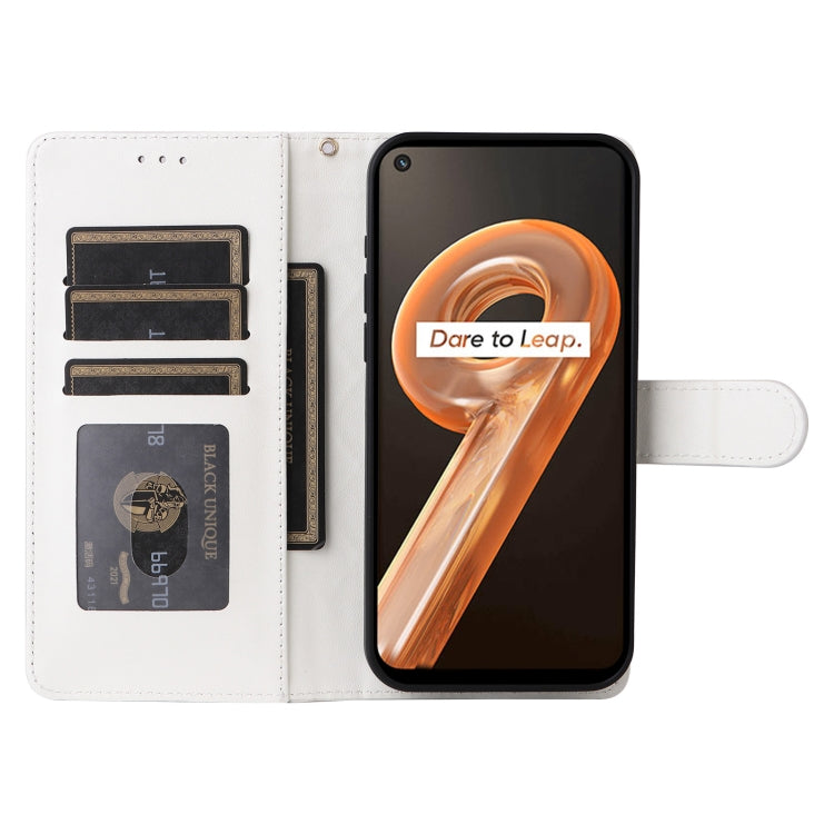 For Realme 9i / OPPO A36 / A96 Diamond Lattice Leather Flip Phone Case(White) - Realme Cases by PMC TechLife | Online Shopping South Africa | PMC TechLife | Buy Now Pay Later Mobicred