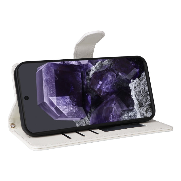 For Google Pixel 9 Diamond Lattice Leather Flip Phone Case(White) - Google Cases by PMC TechLife | Online Shopping South Africa | PMC TechLife | Buy Now Pay Later Mobicred