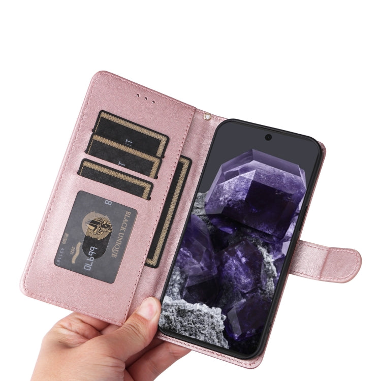 For Google Pixel 9 Diamond Lattice Leather Flip Phone Case(Rose Gold) - Google Cases by PMC TechLife | Online Shopping South Africa | PMC TechLife | Buy Now Pay Later Mobicred