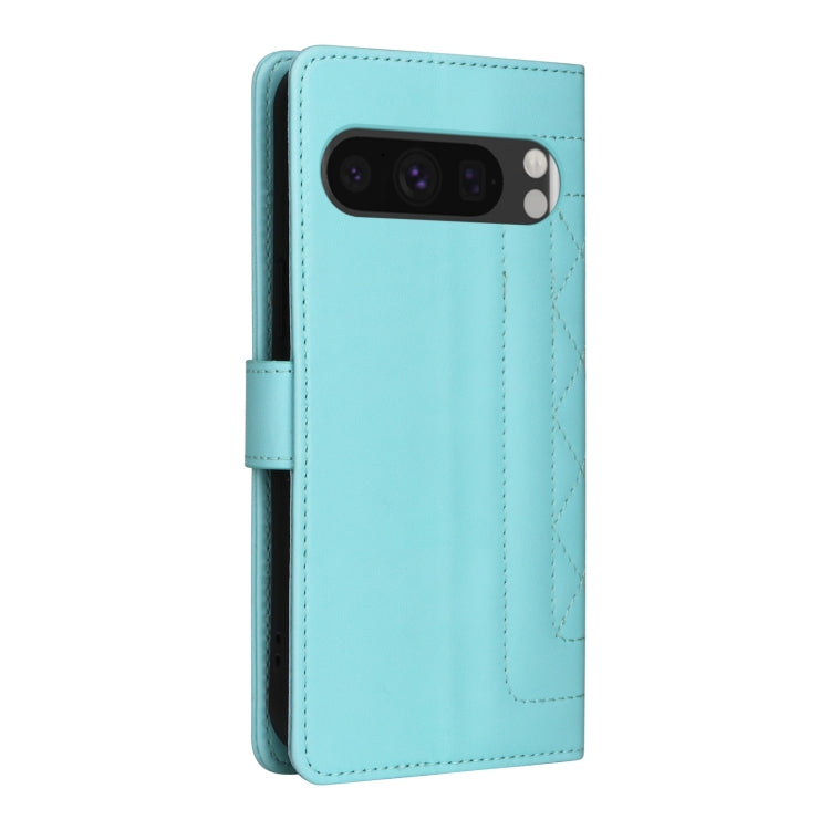 For Google Pixel 9 Pro Diamond Lattice Leather Flip Phone Case(Mint Green) - Google Cases by PMC TechLife | Online Shopping South Africa | PMC TechLife | Buy Now Pay Later Mobicred