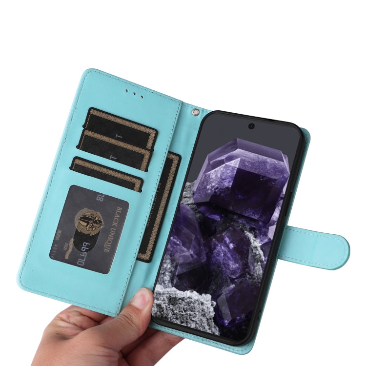 For Google Pixel 9 Pro Diamond Lattice Leather Flip Phone Case(Mint Green) - Google Cases by PMC TechLife | Online Shopping South Africa | PMC TechLife | Buy Now Pay Later Mobicred