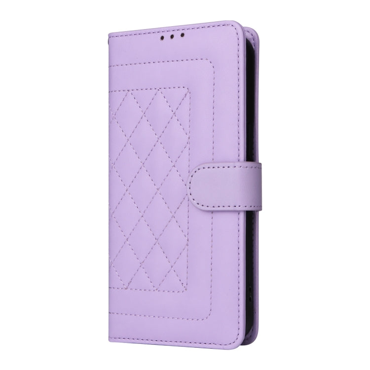 For Google Pixel 9 Pro Diamond Lattice Leather Flip Phone Case(Light Purple) - Google Cases by PMC TechLife | Online Shopping South Africa | PMC TechLife | Buy Now Pay Later Mobicred