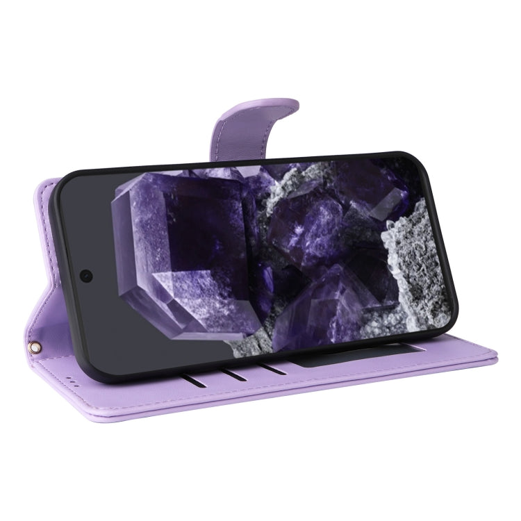 For Google Pixel 9 Pro Diamond Lattice Leather Flip Phone Case(Light Purple) - Google Cases by PMC TechLife | Online Shopping South Africa | PMC TechLife | Buy Now Pay Later Mobicred