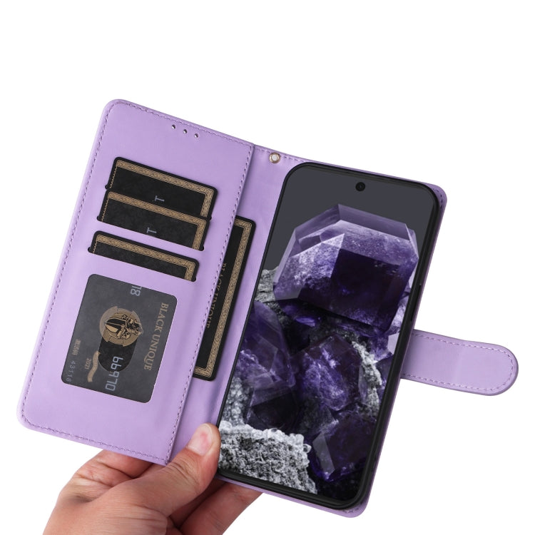 For Google Pixel 9 Pro Diamond Lattice Leather Flip Phone Case(Light Purple) - Google Cases by PMC TechLife | Online Shopping South Africa | PMC TechLife | Buy Now Pay Later Mobicred