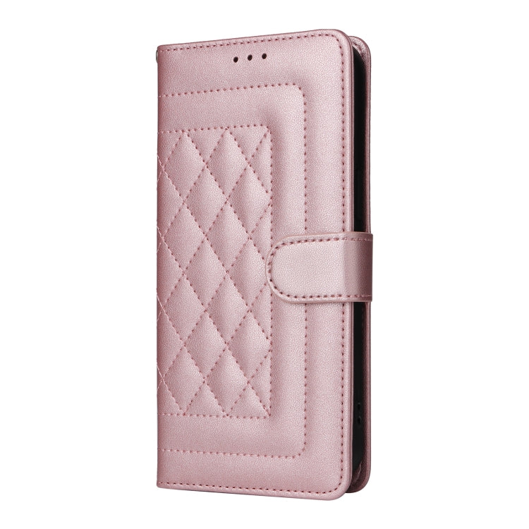 For Google Pixel 9 Pro Diamond Lattice Leather Flip Phone Case(Rose Gold) - Google Cases by PMC TechLife | Online Shopping South Africa | PMC TechLife | Buy Now Pay Later Mobicred