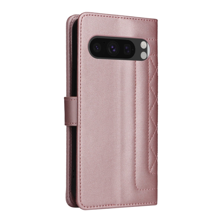 For Google Pixel 9 Pro Diamond Lattice Leather Flip Phone Case(Rose Gold) - Google Cases by PMC TechLife | Online Shopping South Africa | PMC TechLife | Buy Now Pay Later Mobicred