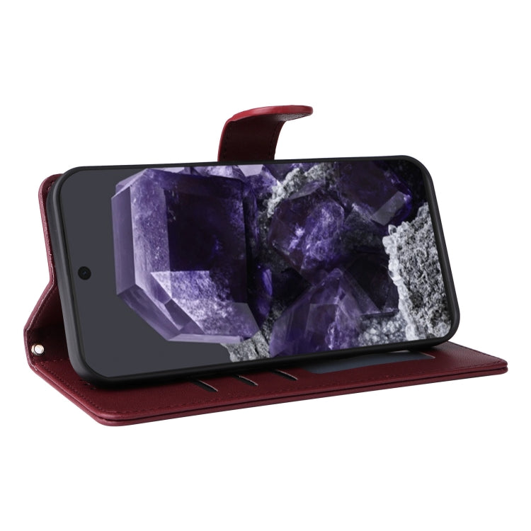 For Google Pixel 9 Pro Diamond Lattice Leather Flip Phone Case(Wine Red) - Google Cases by PMC TechLife | Online Shopping South Africa | PMC TechLife | Buy Now Pay Later Mobicred