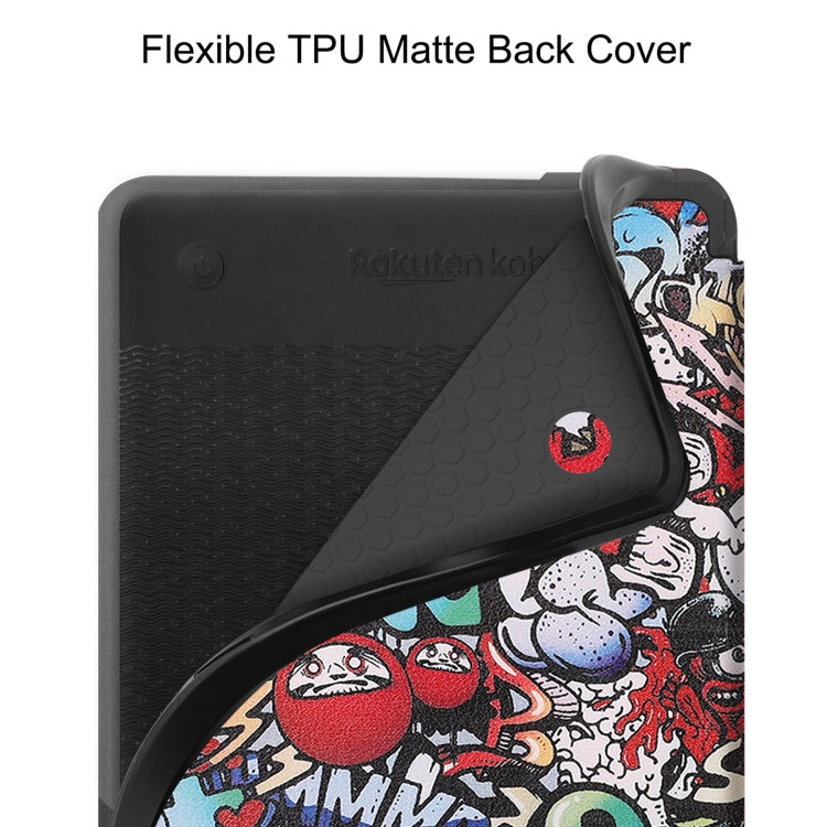 For KOBO Clara Colour 2024 / BW Painted Voltage Caster TPU Leather Smart Tablet Case(Graffiti) - Others by PMC Jewellery | Online Shopping South Africa | PMC Jewellery | Buy Now Pay Later Mobicred