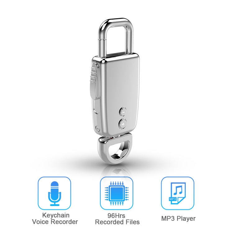 JNN S20 Zinc Alloy Keychain Voice Recorder, Memory:16GB(Silver) - free shipping - PMC TechLife - Order now!