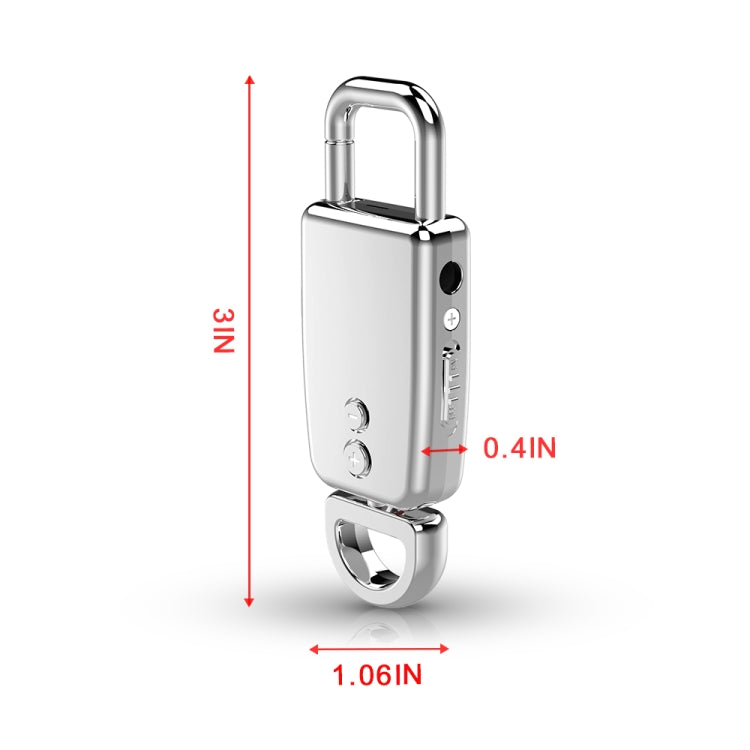 JNN S20 Zinc Alloy Keychain Voice Recorder, Memory:16GB(Silver) - free shipping - PMC TechLife - Order now!